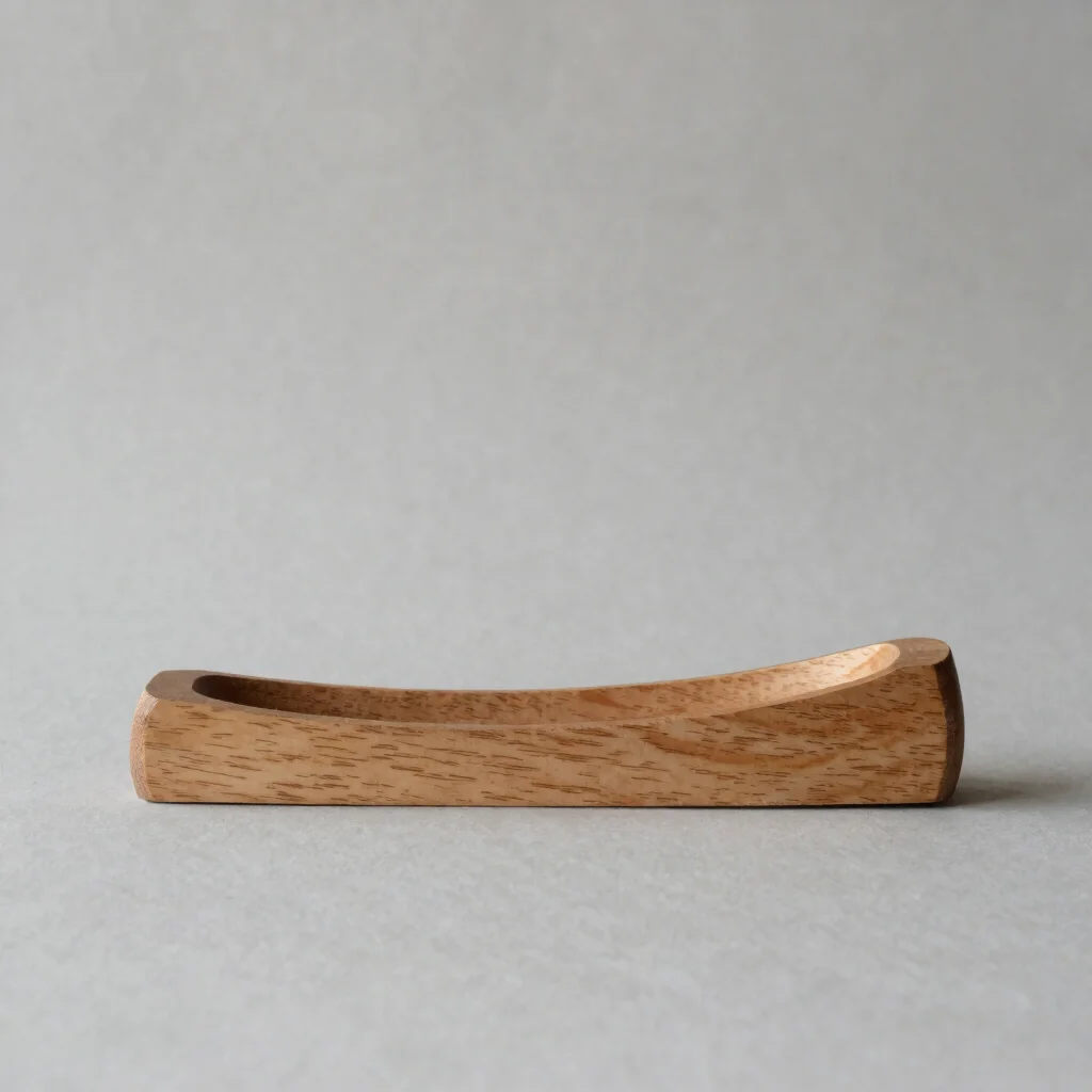 Editorial artwork photograph of a handcarved wooden object on a n