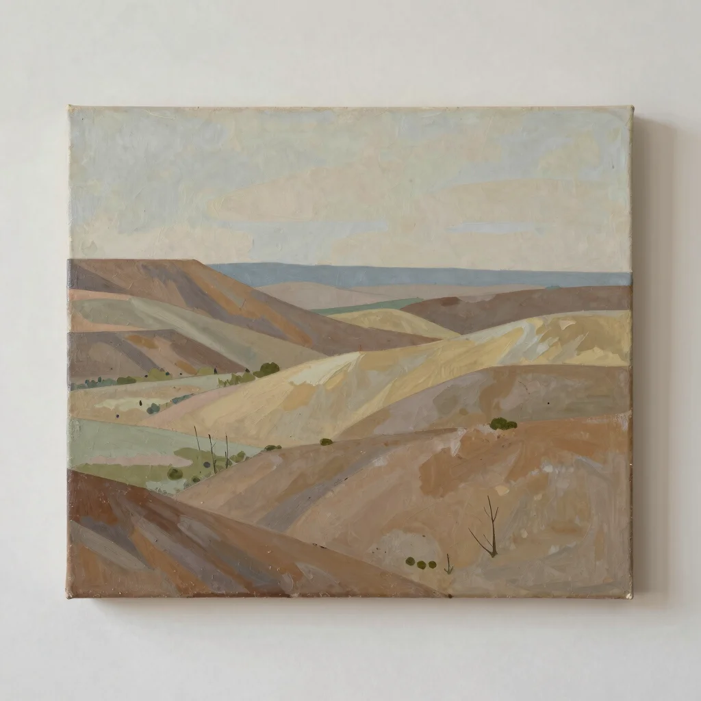 Editorial artwork photograph of a complete painting shown straigh